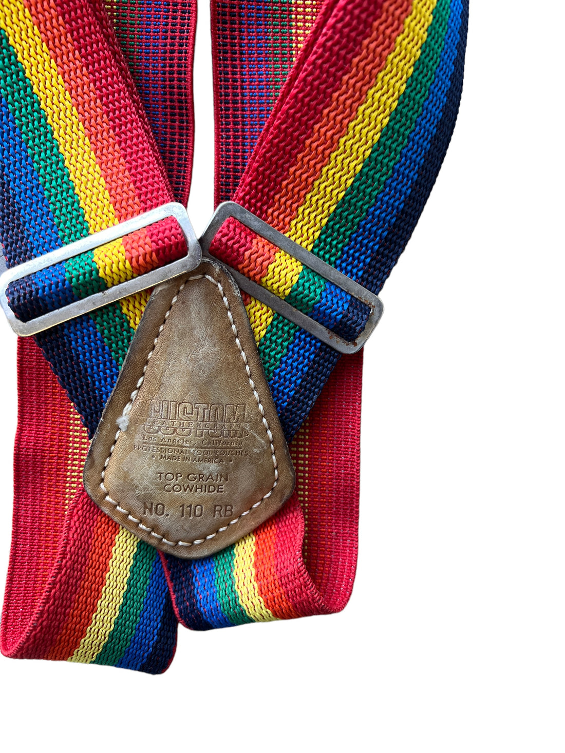 Rainbow Leathercraft Suspenders With Leather and Metal Hardware