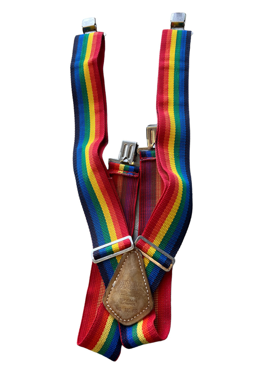 Rainbow Leathercraft Suspenders With Leather and Metal Hardware