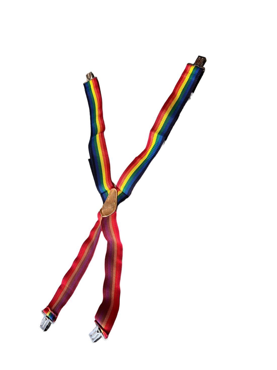 Rainbow Leathercraft Suspenders With Leather and Metal Hardware