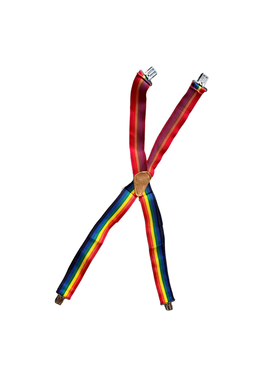 Rainbow Leathercraft Suspenders With Leather and Metal Hardware