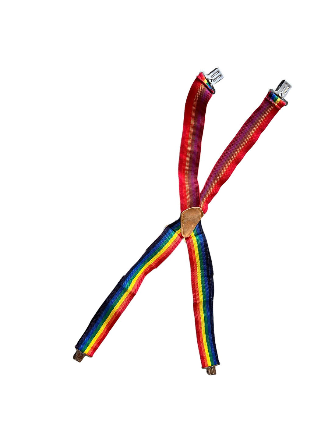 Rainbow Leathercraft Suspenders With Leather and Metal Hardware