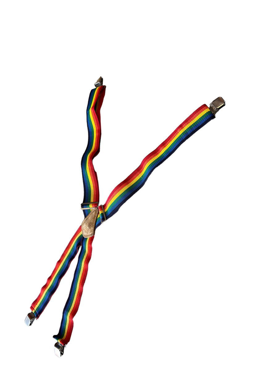 Rainbow Leathercraft Suspenders With Leather and Metal Hardware