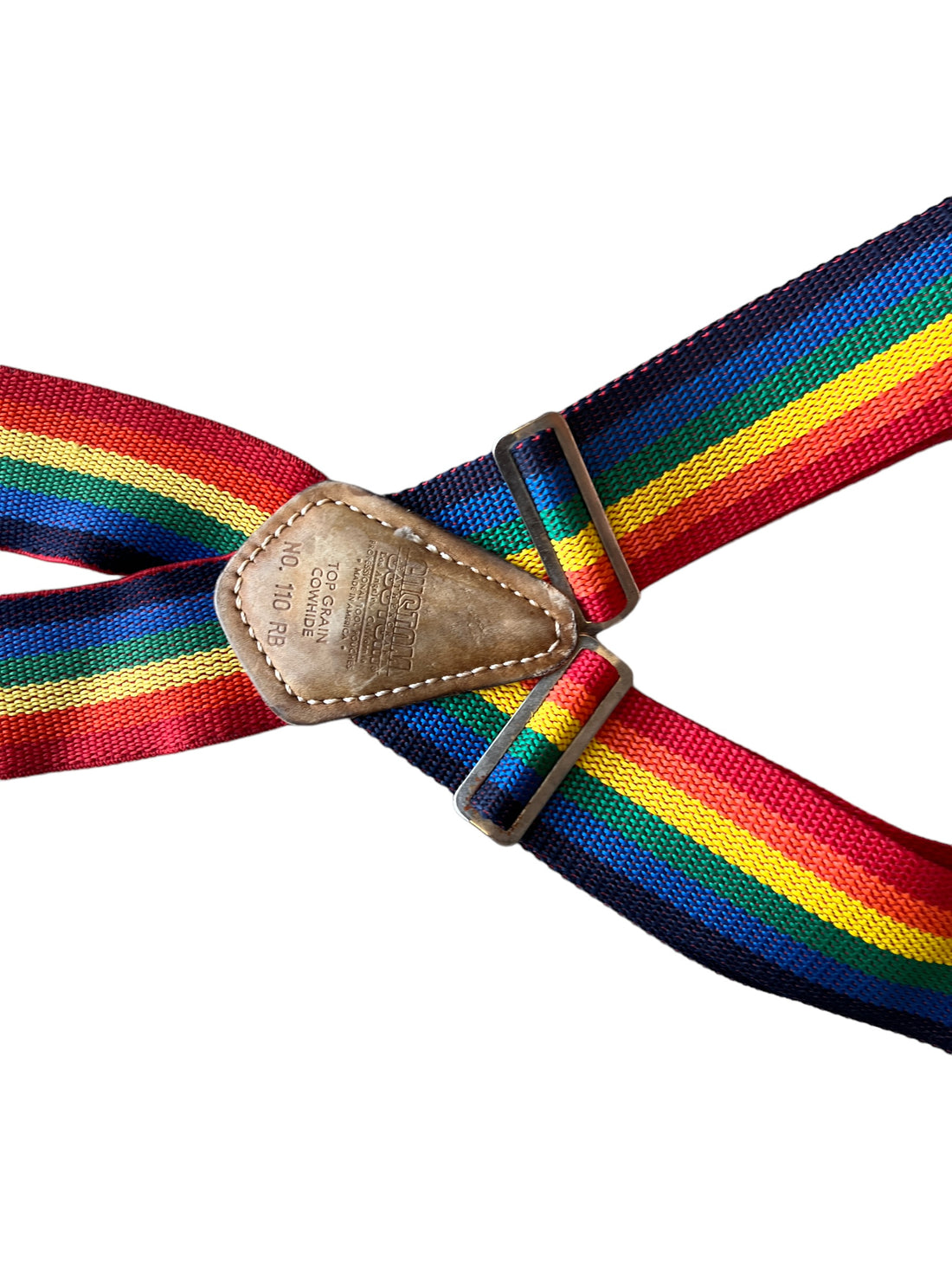 Rainbow Leathercraft Suspenders With Leather and Metal Hardware