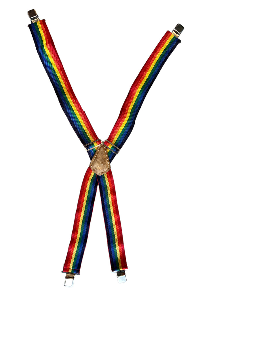 Rainbow Leathercraft Suspenders With Leather and Metal Hardware