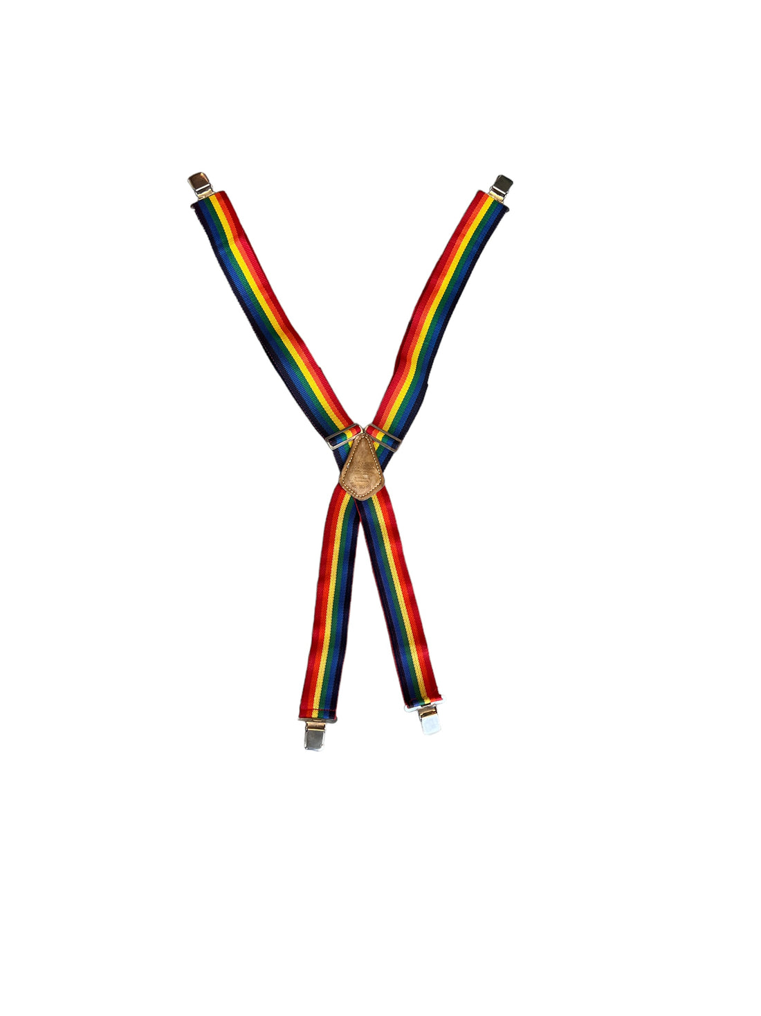 Rainbow Leathercraft Suspenders With Leather and Metal Hardware