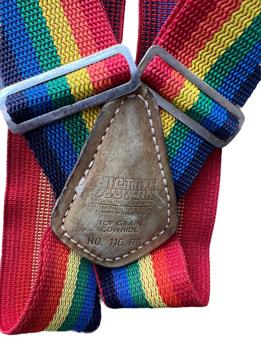 Rainbow Leathercraft Suspenders With Leather and Metal Hardware