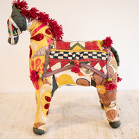 Rajasthani Fabric stuffed Horses Vintage Embroidered Animals India (Sold Separately)