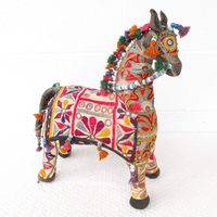 Rajasthani Fabric stuffed Horses Vintage Embroidered Animals India (Sold Separately)