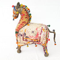 Rajasthani Fabric stuffed Horses Vintage Embroidered Animals India (Sold Separately)