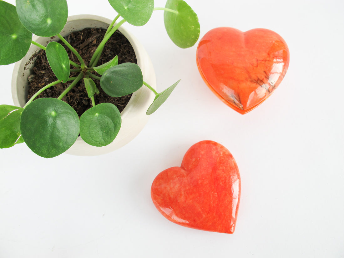 Red Stone Heart Paper Weight or Heart Box Made in Italy (Sold Separately)