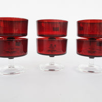 Set of 6 French Midcentury Stemmed Cocktail Glasses Made in France