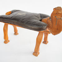 Wood Camel Saddle Holder Stool Bench with Cushion