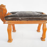 Wood Camel Saddle Holder Stool Bench with Cushion