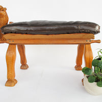 Wood Camel Saddle Holder Stool Bench with Cushion