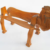 Wood Camel Saddle Holder Stool Bench with Cushion