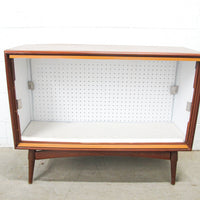 Midcentury Cabinet with Glass Doors and Shelf