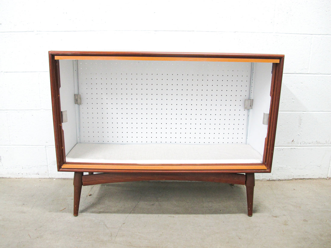 Midcentury Cabinet with Glass Doors and Shelf