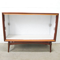 Midcentury Cabinet with Glass Doors and Shelf