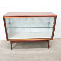 Midcentury Cabinet with Glass Doors and Shelf