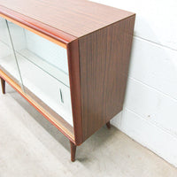 Midcentury Cabinet with Glass Doors and Shelf