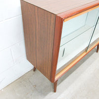 Midcentury Cabinet with Glass Doors and Shelf