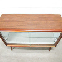 Midcentury Cabinet with Glass Doors and Shelf