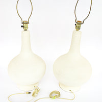 Set of Two Ceramic Midcentury Chilo Neutral Table Lamps