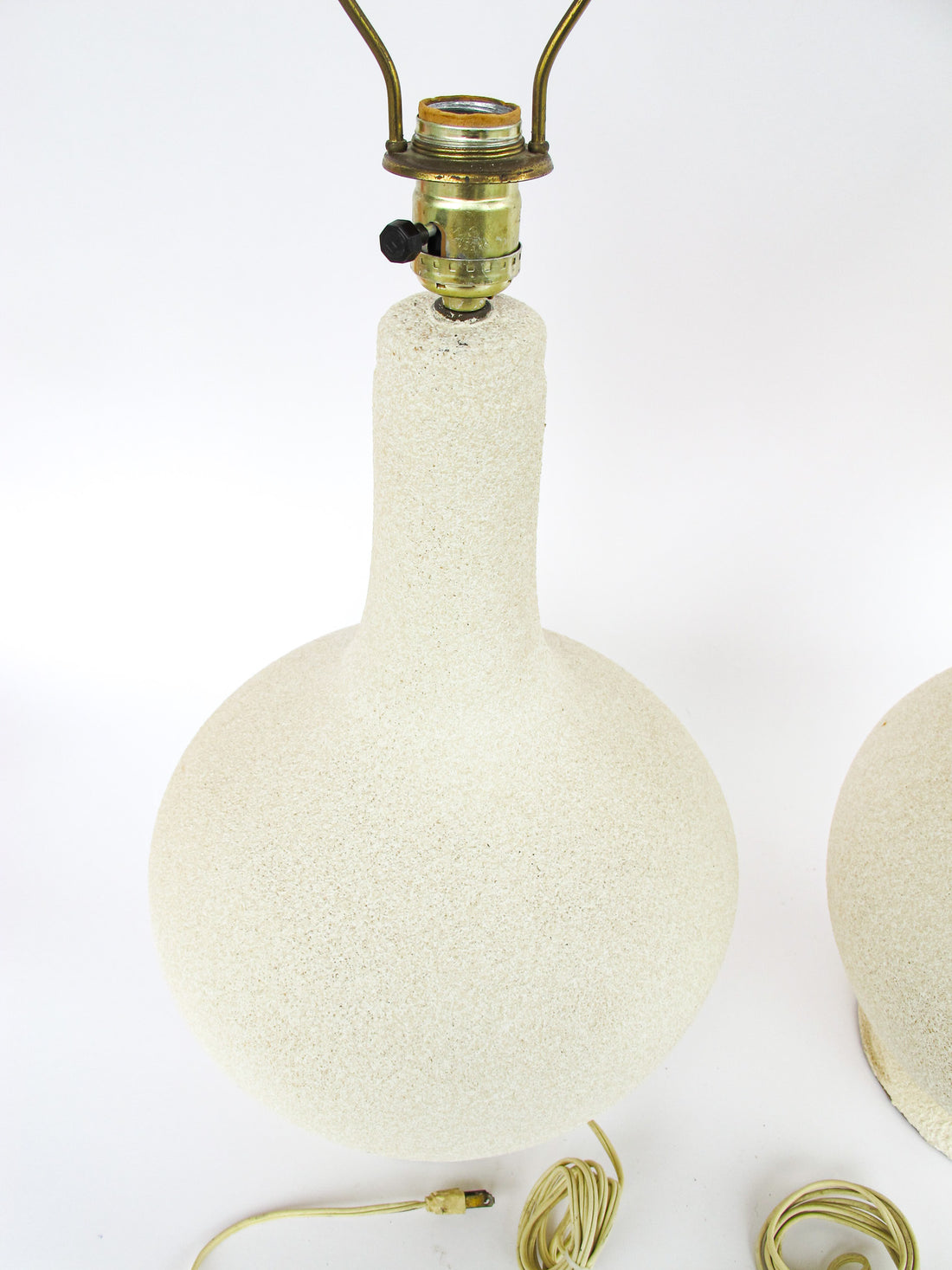 Set of Two Ceramic Midcentury Chilo Neutral Table Lamps