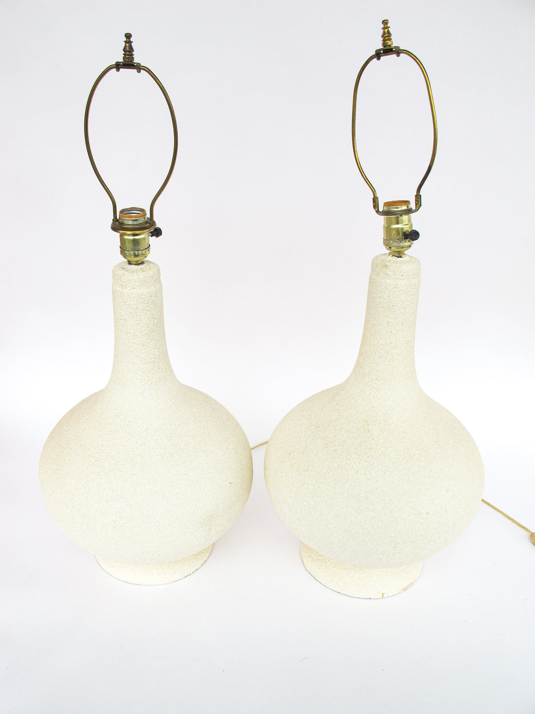 Set of Two Ceramic Midcentury Chilo Neutral Table Lamps