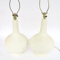 Set of Two Ceramic Midcentury Chilo Neutral Table Lamps