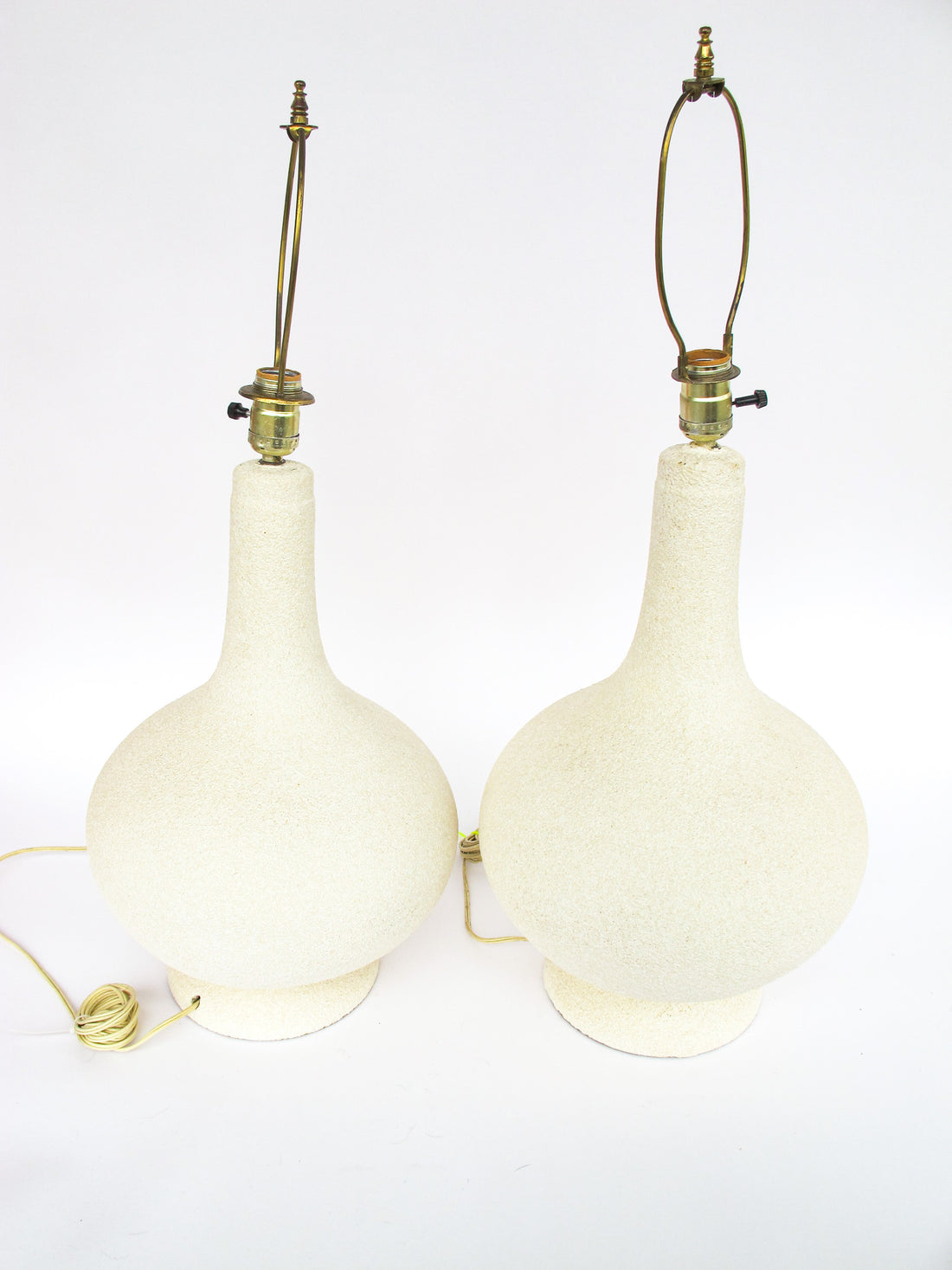 Set of Two Ceramic Midcentury Chilo Neutral Table Lamps