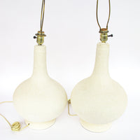 Set of Two Ceramic Midcentury Chilo Neutral Table Lamps