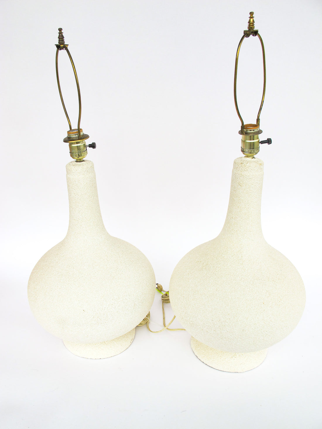 Set of Two Ceramic Midcentury Chilo Neutral Table Lamps