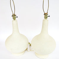 Set of Two Ceramic Midcentury Chilo Neutral Table Lamps