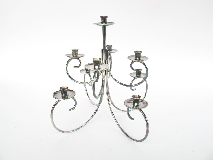 Midcentury Ghorman Silver Candelabra Tree Metal Candle Holder