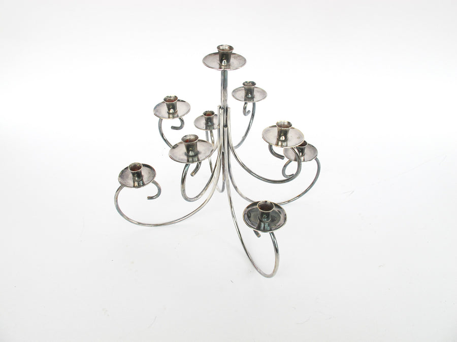 Midcentury Ghorman Silver Candelabra Tree Metal Candle Holder