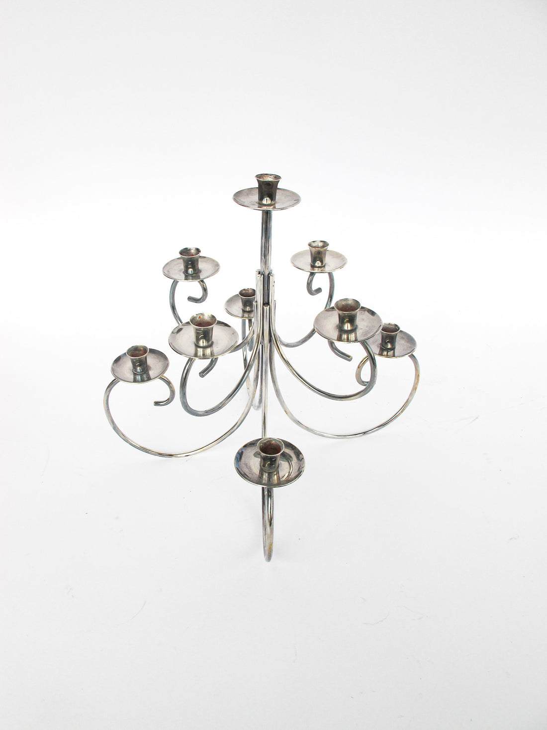 Midcentury Ghorman Silver Candelabra Tree Metal Candle Holder