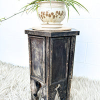 Tibetan Hexagon Wood Table Plant Stand