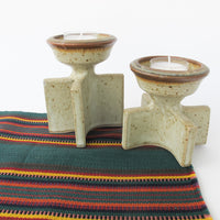 Midcentury Ceramic Tapered Tealight Candle Holders - Set of 2