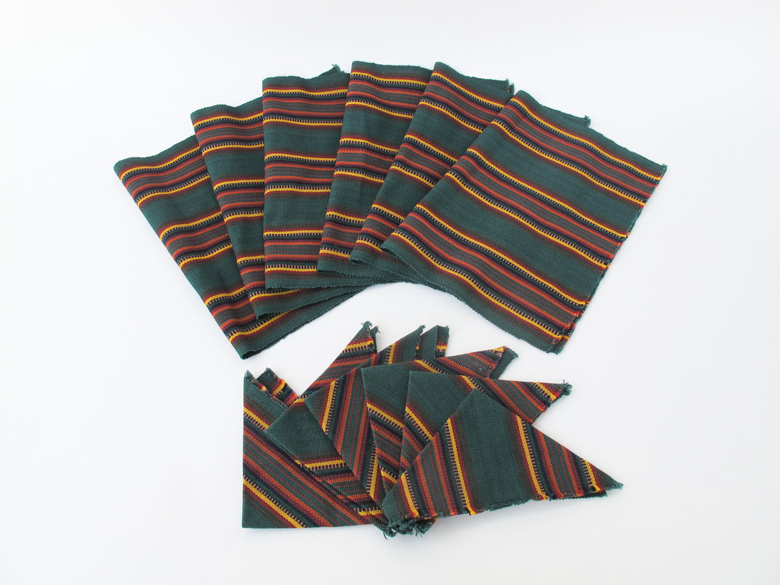 Set of 6 Woven Cotton Table Napkins and Placemats