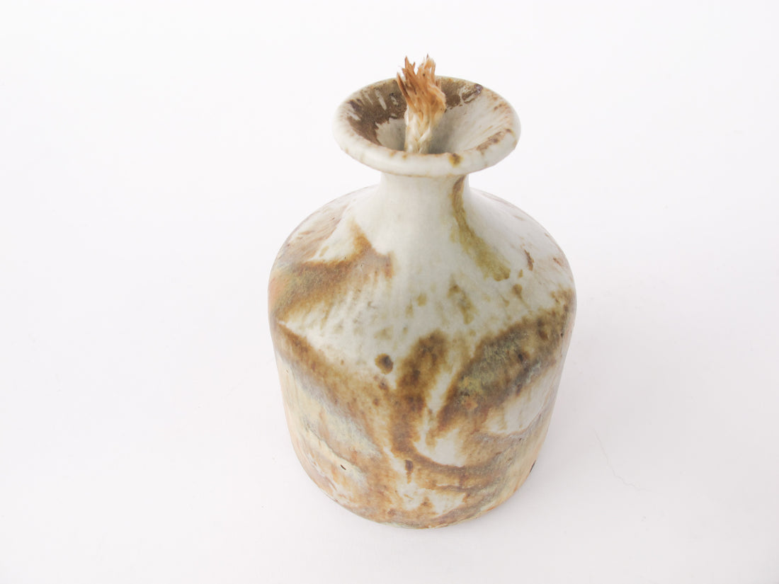 Ceramic Oil Lamp with Wick