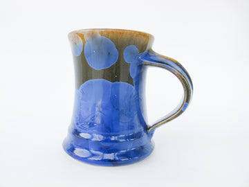 Sparkly Blue Burst Tall Tapered Ceramic Mug