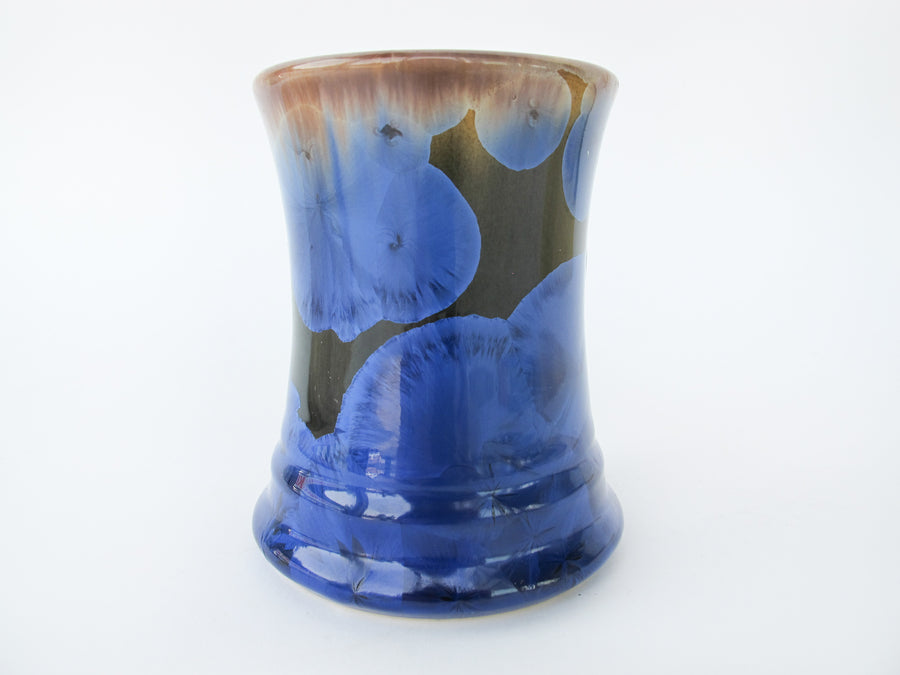 Sparkly Blue Burst Tall Tapered Ceramic Mug