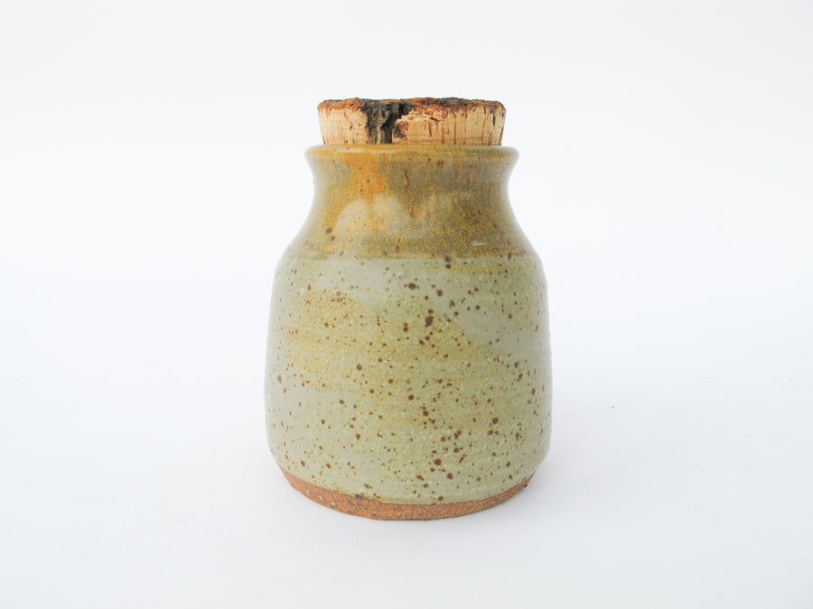 Ceramic Jar with Aged Cork Lid