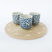 Set of 3 Pier One Japanese Floral Design Tea Cups