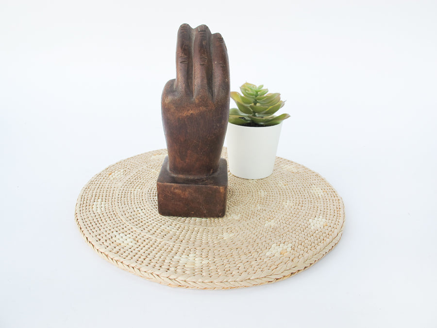 NEW - Hand Carved Wood Ok Hand