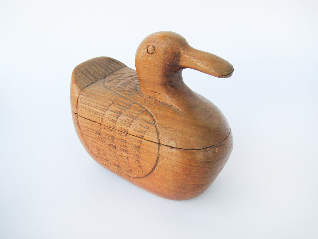 Carved Wood Duck Box from Thailand