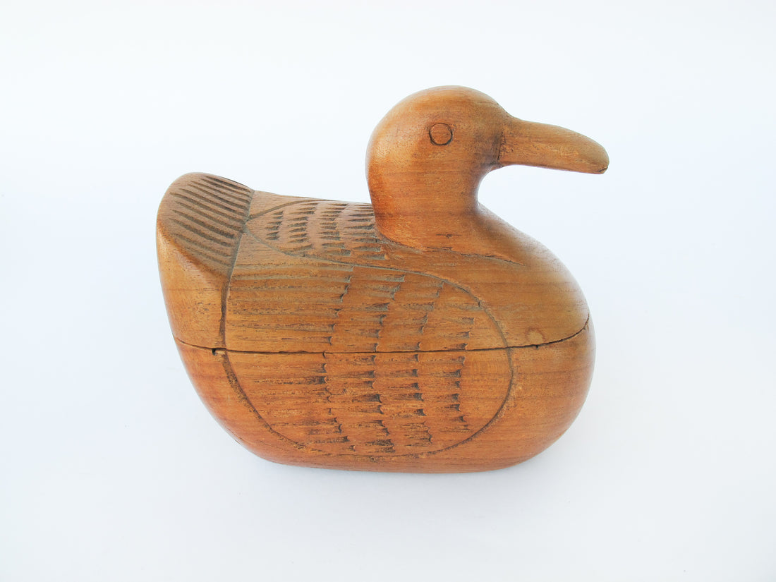 Carved Wood Duck Box from Thailand