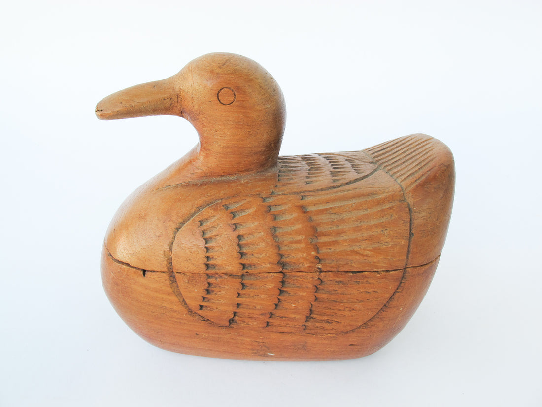 Carved Wood Duck Box from Thailand