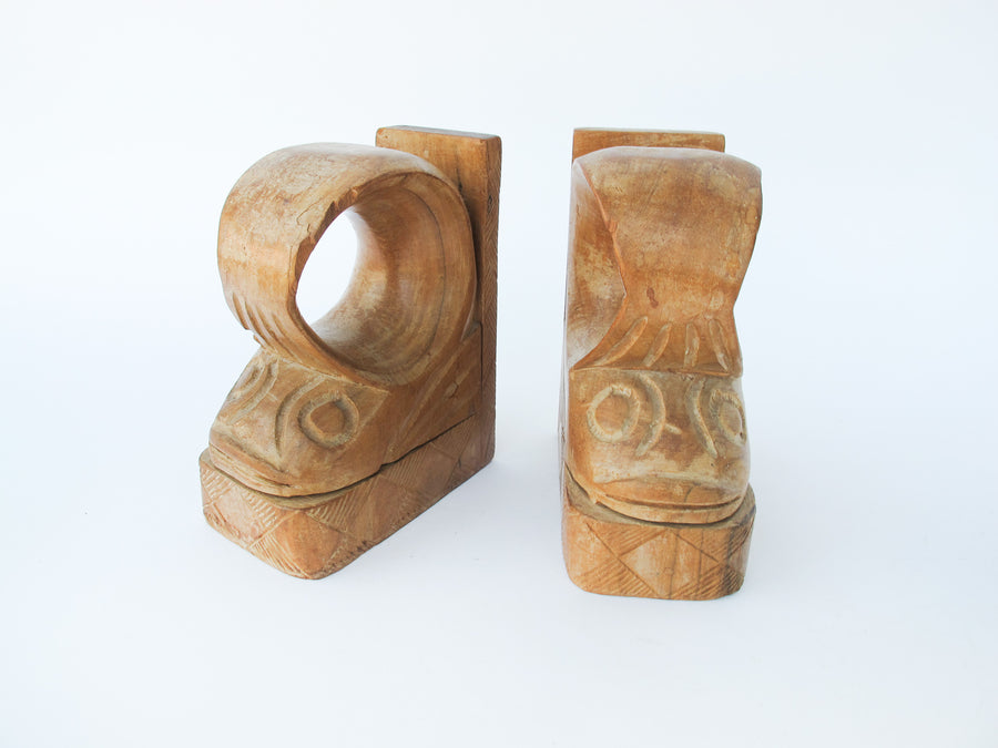 NEW - Carved Wood African Fish Bookends